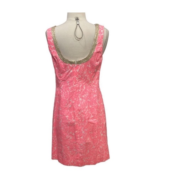 Lilly Pulitzer - Pink and Gold Emery Shift Dress - Picture 3 of 4